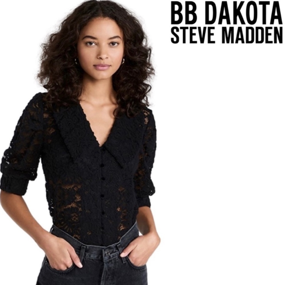 BB Dakota by Steve Madden Black Lace Top